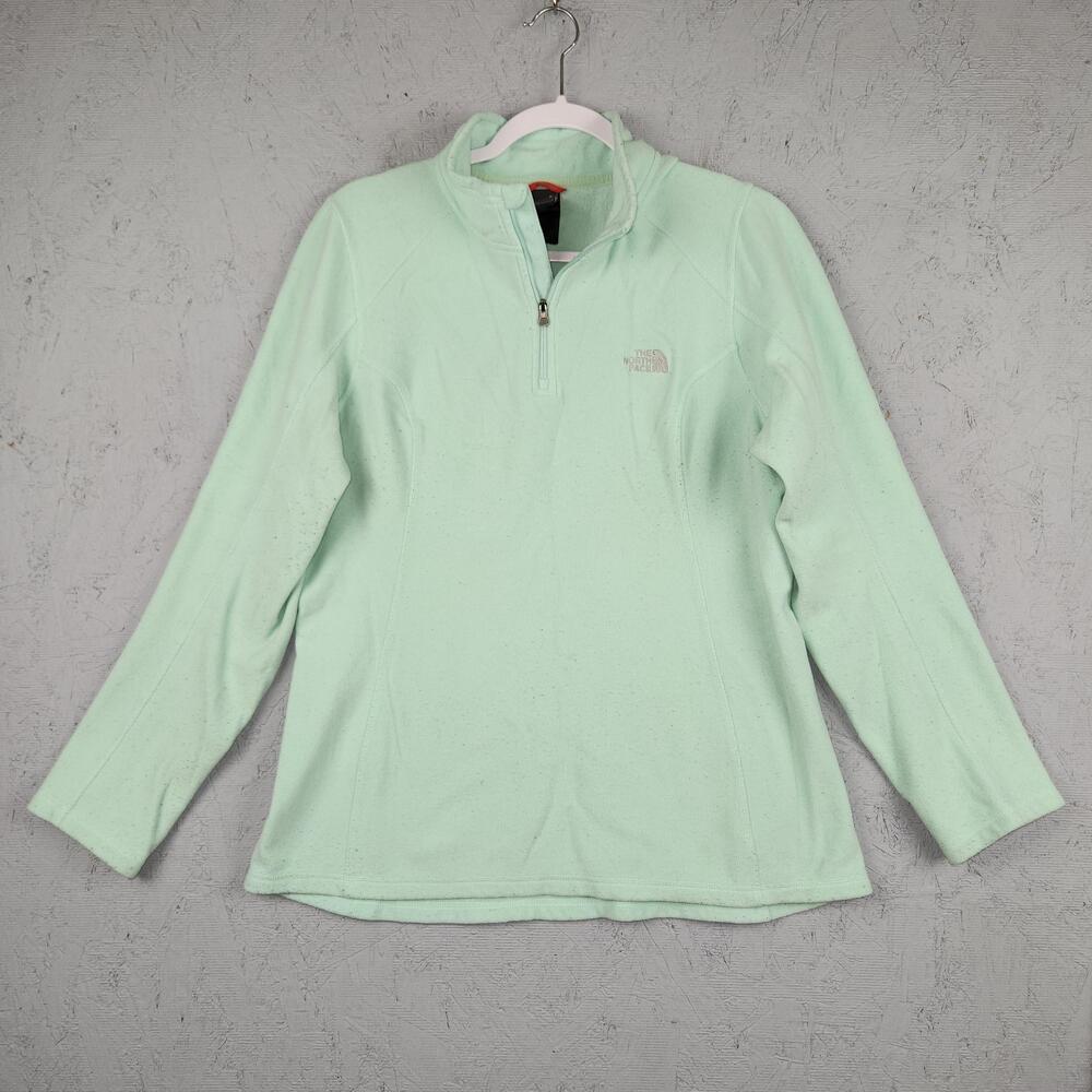 The North Face Fleece Quarter Zip Pullover Womens XL Mint Green Lightweight